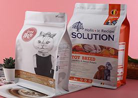 Hundefutter-Paket-Heißsiegel-flache Unterseiten-Keil-Tasche Alumium-Folie 1kg 5kg 10kg Poly