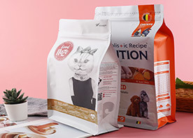 Hundefutter-Paket-Heißsiegel-flache Unterseiten-Keil-Tasche Alumium-Folie 1kg 5kg 10kg Poly