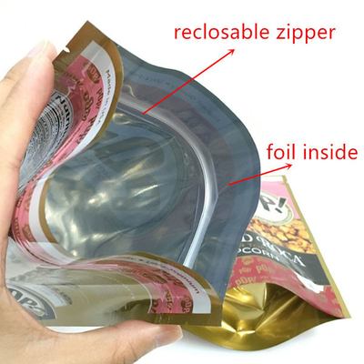 Stehen Sie oben Reißverschluss Verpackenbeutel, den wiederversiegelbarer heiß versiegelbarer Nahrungsmittelspeicher mit Reißverschluss Doypack mit klarem Fenster einsacken