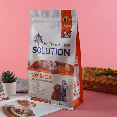 Große flache untere Taschen-recyclebare Plastikwiederverwertungsnahrung- für Haustierebeutel des Hundefutter-500g