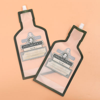 OPP lamellierte Stand-flüssigen Tüllen-Beutel 60mic für Getränk oben drucken